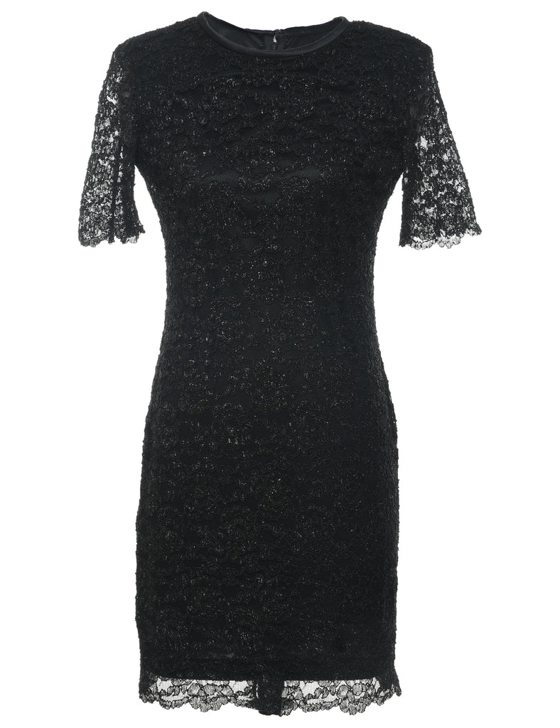Black Lace Evening Dress - S