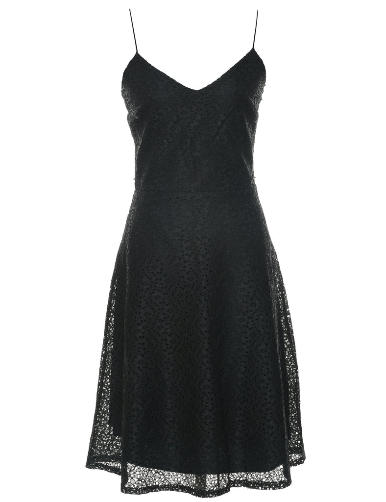 Black Lace Evening Dress - M