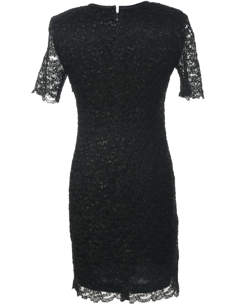 Black Lace Evening Dress - S
