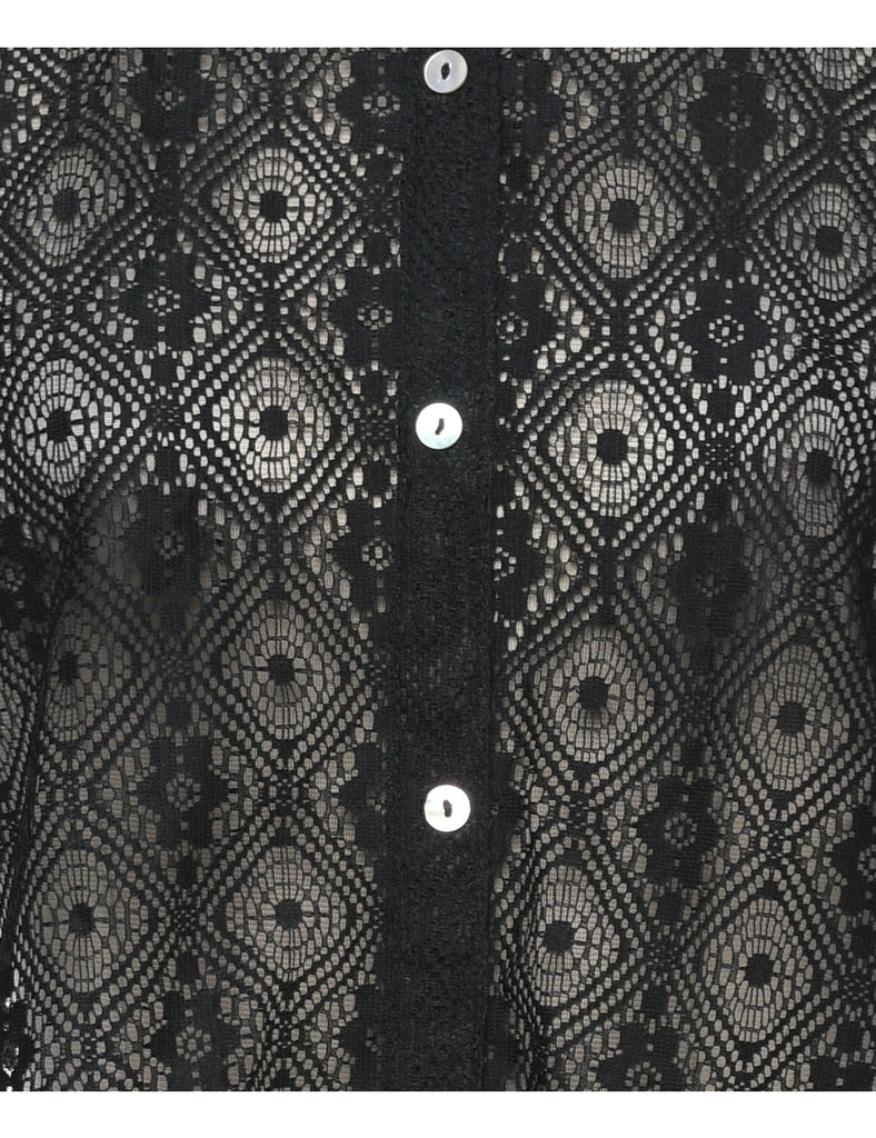 Black Lace Evening Shirt - M
