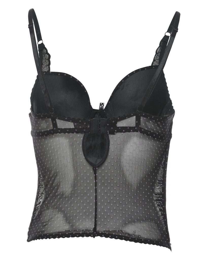 Black Lace Polka Dot Y2K Bustier - S