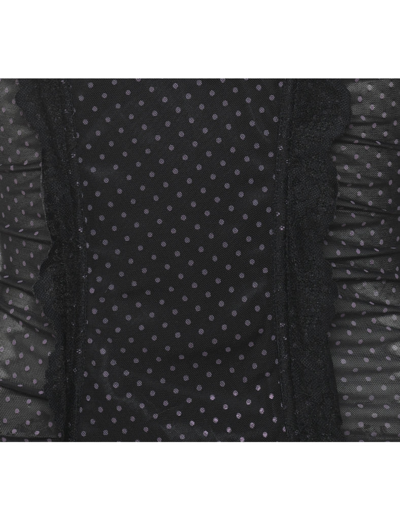 Black Lace Polka Dot Y2K Bustier - S