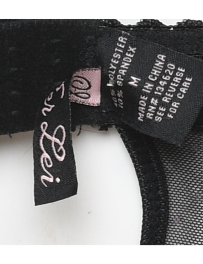 Black Lace Polka Dot Y2K Bustier - S