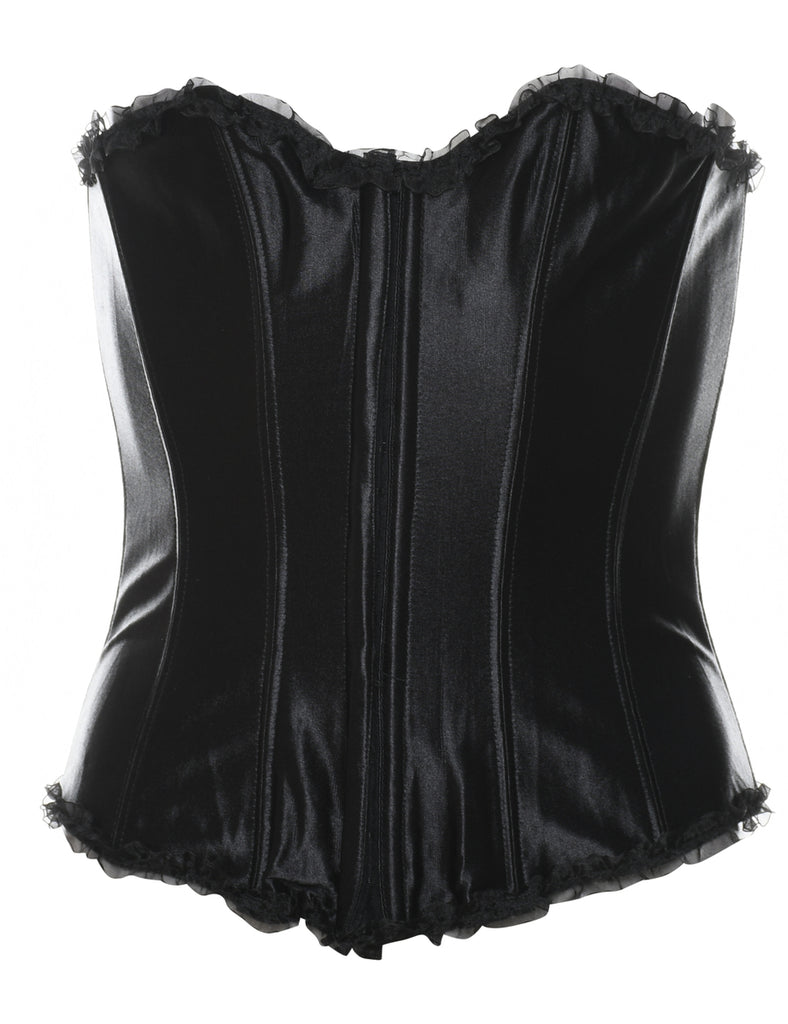 Black Lace Trim Corset - S