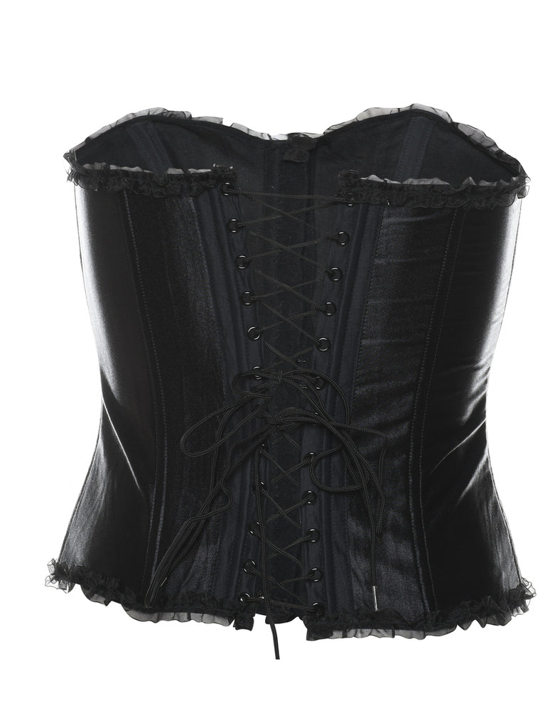 Black Lace Trim Corset - S