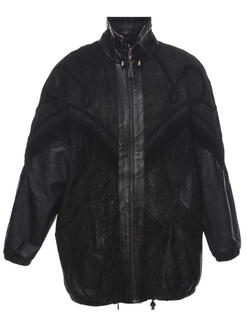 Black Leather Jacket - L