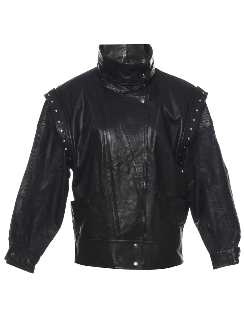 Black Leather Jacket - L