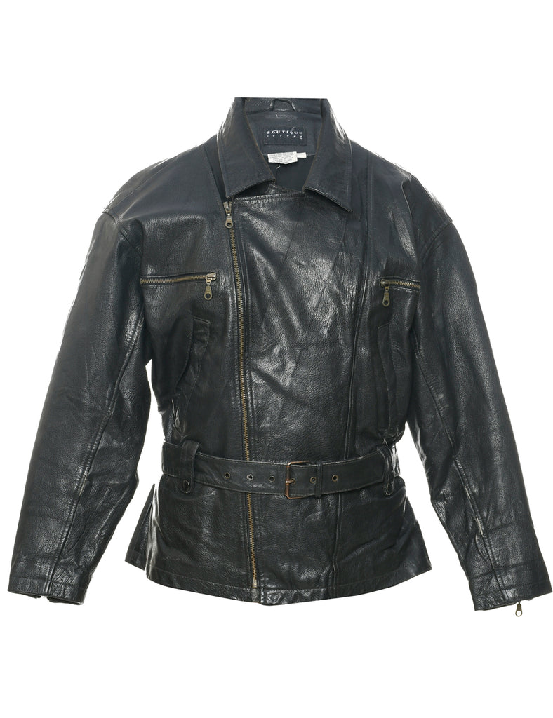 Black Leather Jacket - L