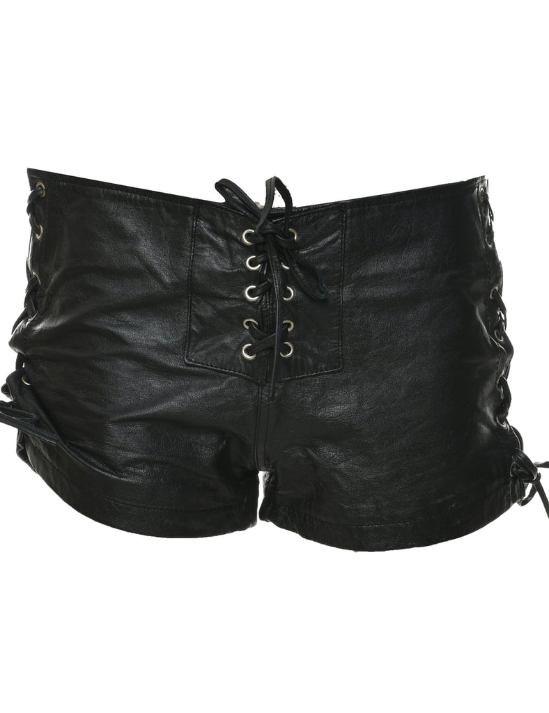 Black Leather Shorts - W30 L1