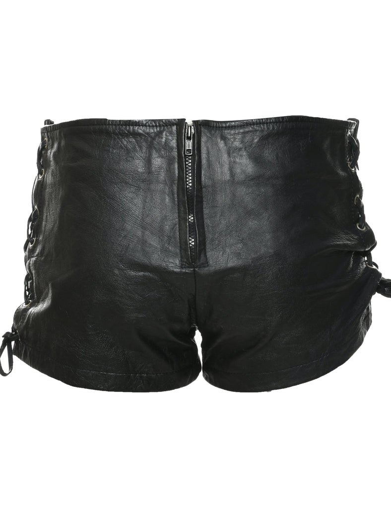 Black Leather Shorts - W30 L1