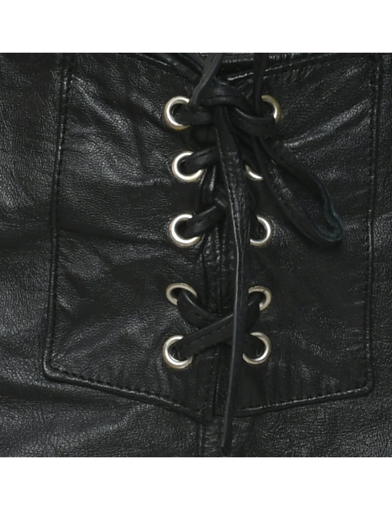 Black Leather Shorts - W30 L1