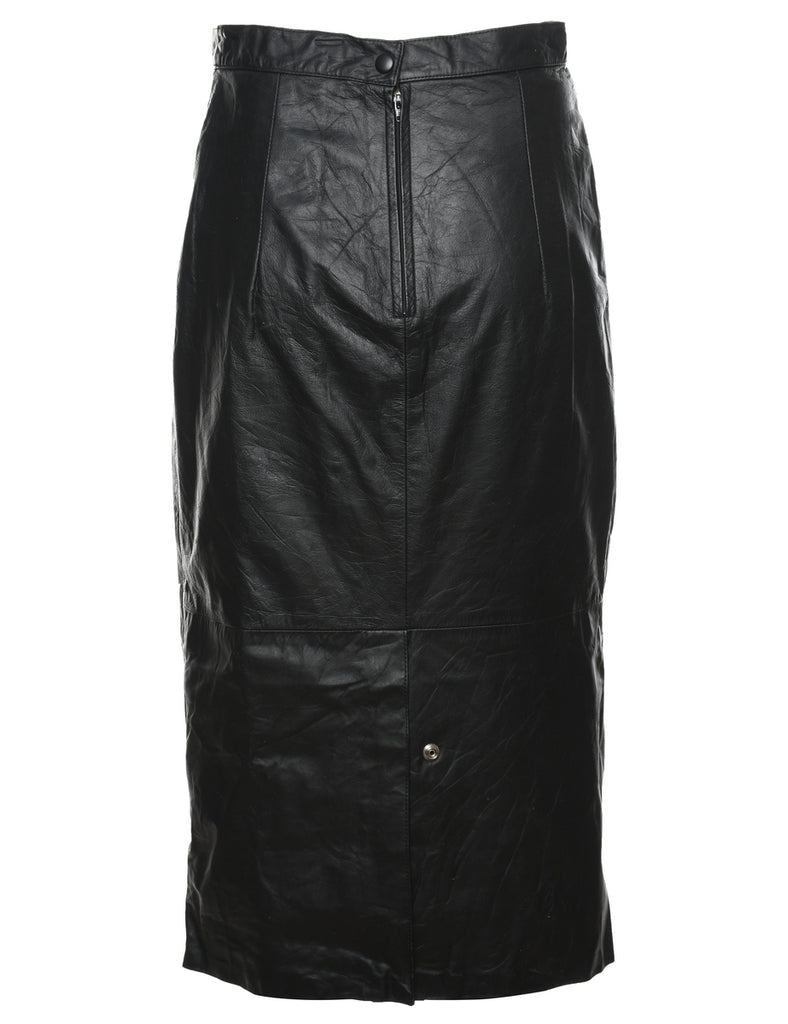 Black Leather Skirt - S
