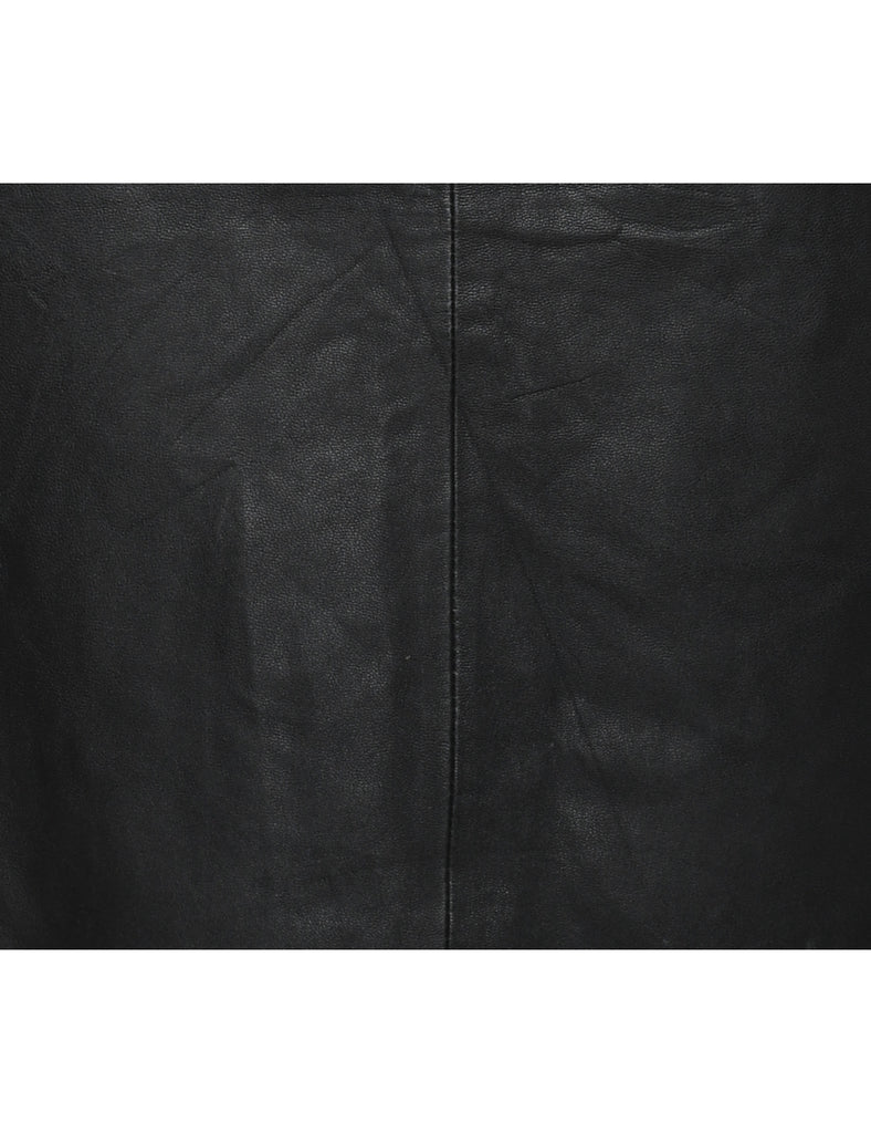 Black Leather Skirt - M
