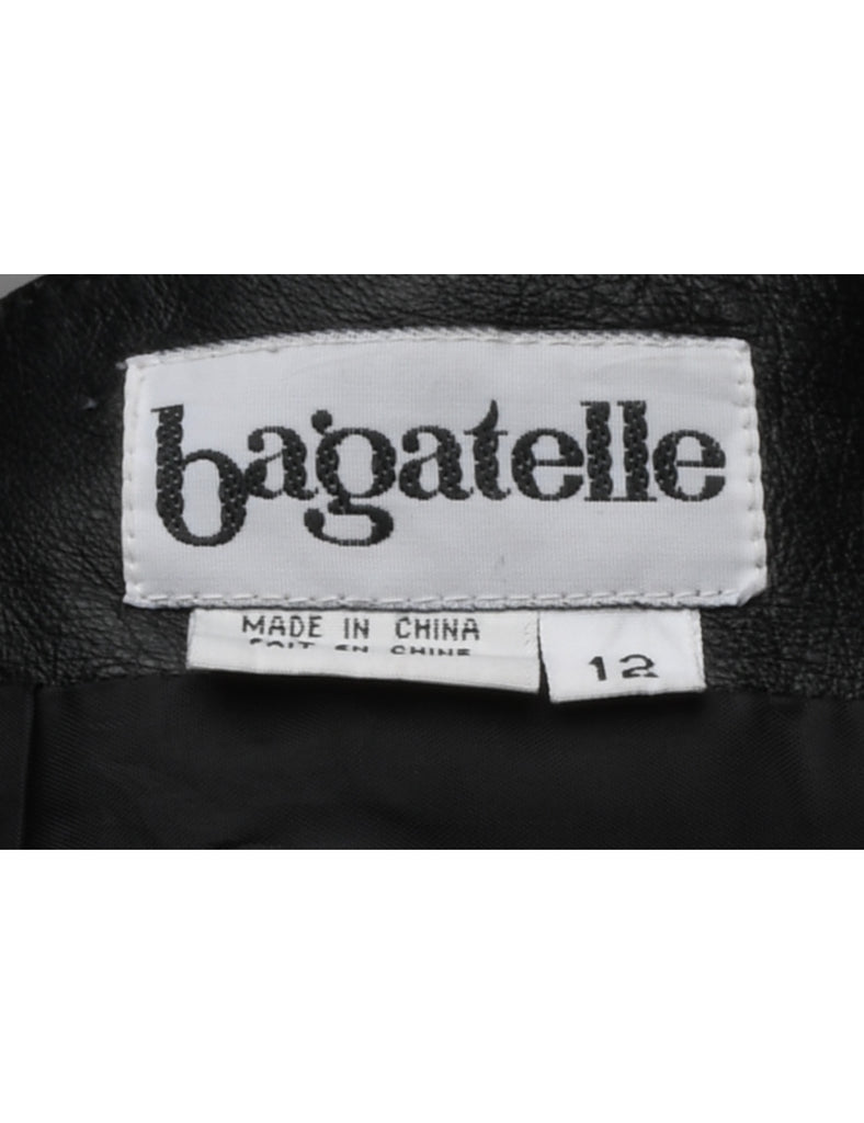 Black Leather Skirt - M