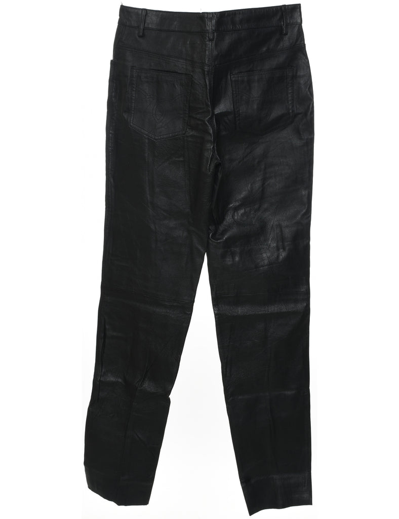 Black Leather Trousers - W34 L35