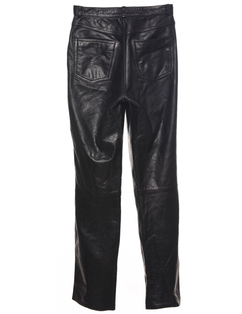 Black Leather Trousers - W28 L33