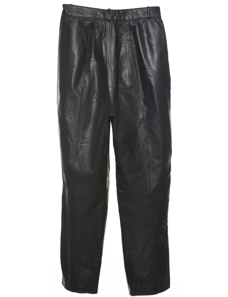 Black Leather Trousers - W26 L27