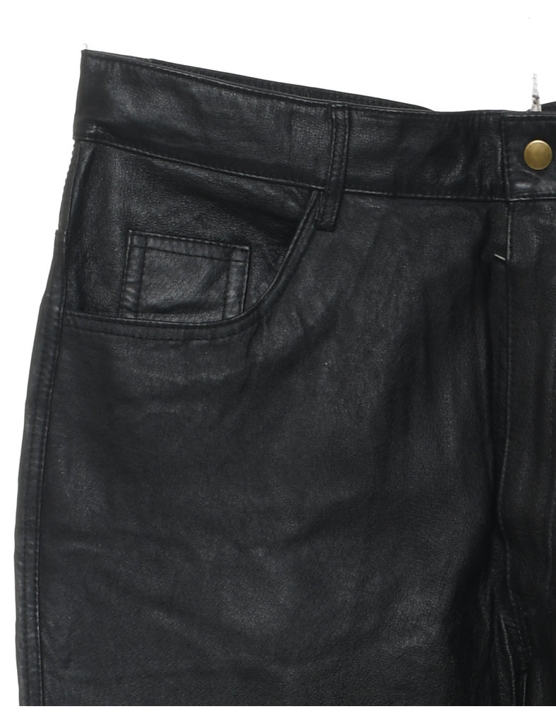 Black Leather Trousers - W34 L35