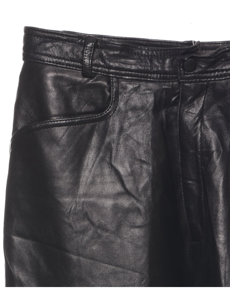Black Leather Trousers - W26 L30