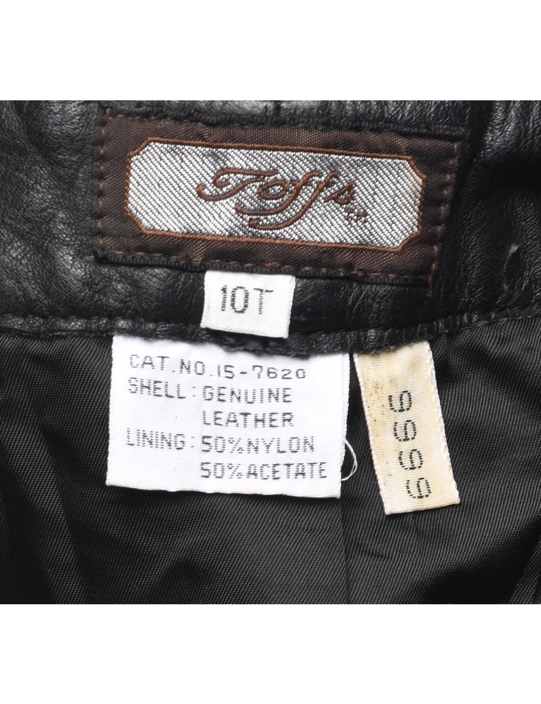 Black Leather Trousers - W26 L27
