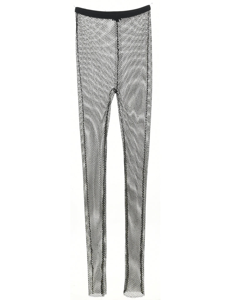 Black Mesh Trousers - W24 L34