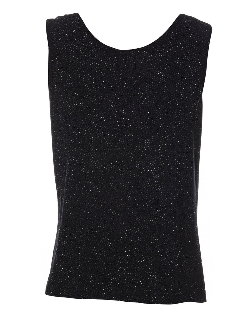 Black Metallic Evening Top - M