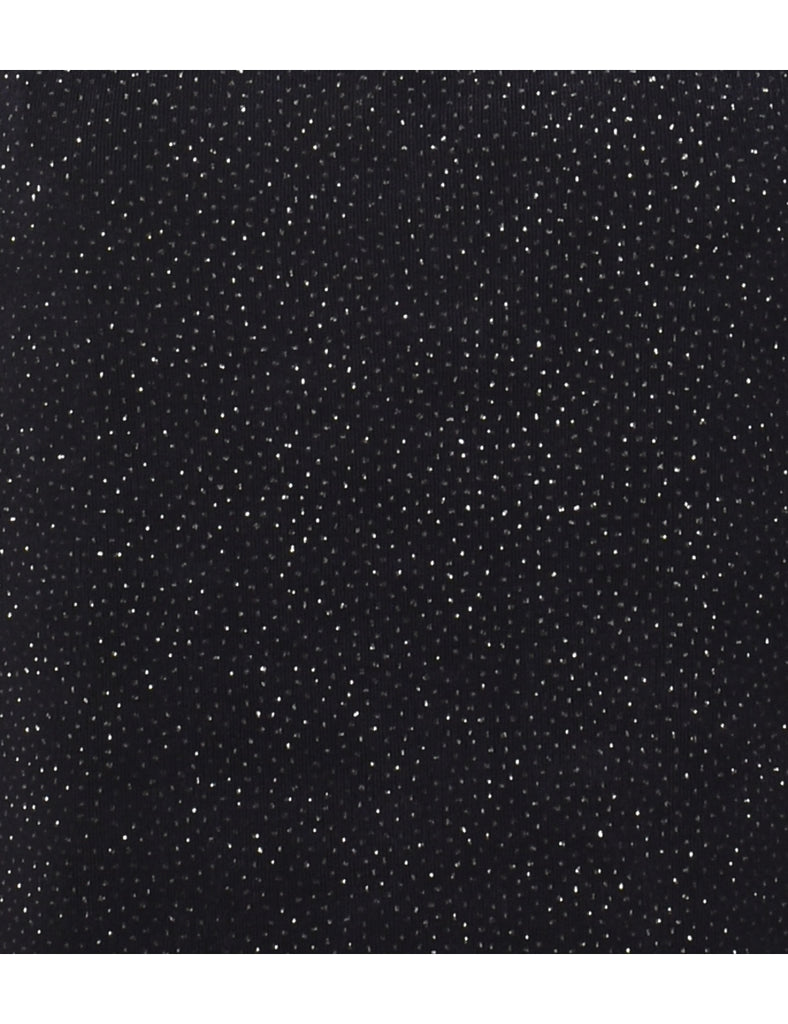 Black Metallic Evening Top - M