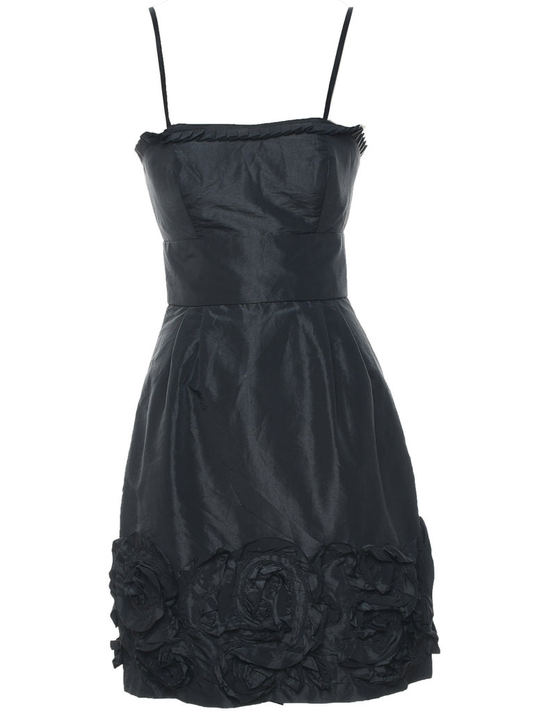 Black Metallic Textured Evening Dress - XS