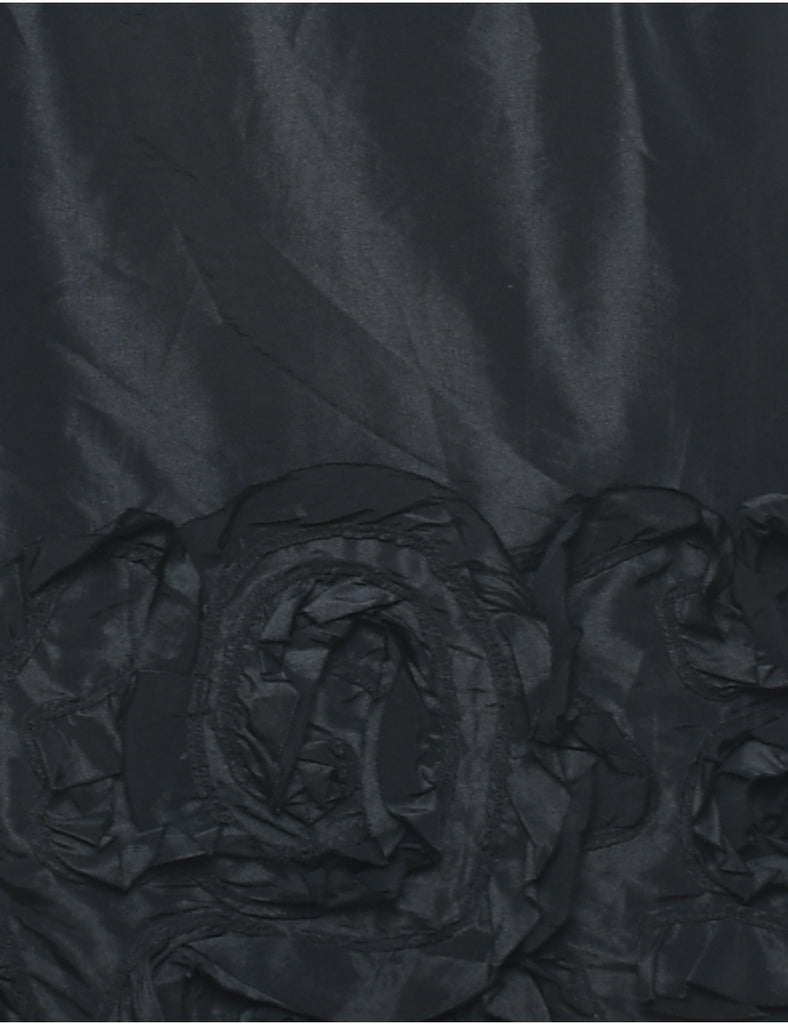 Black Metallic Textured Evening Dress - XS
