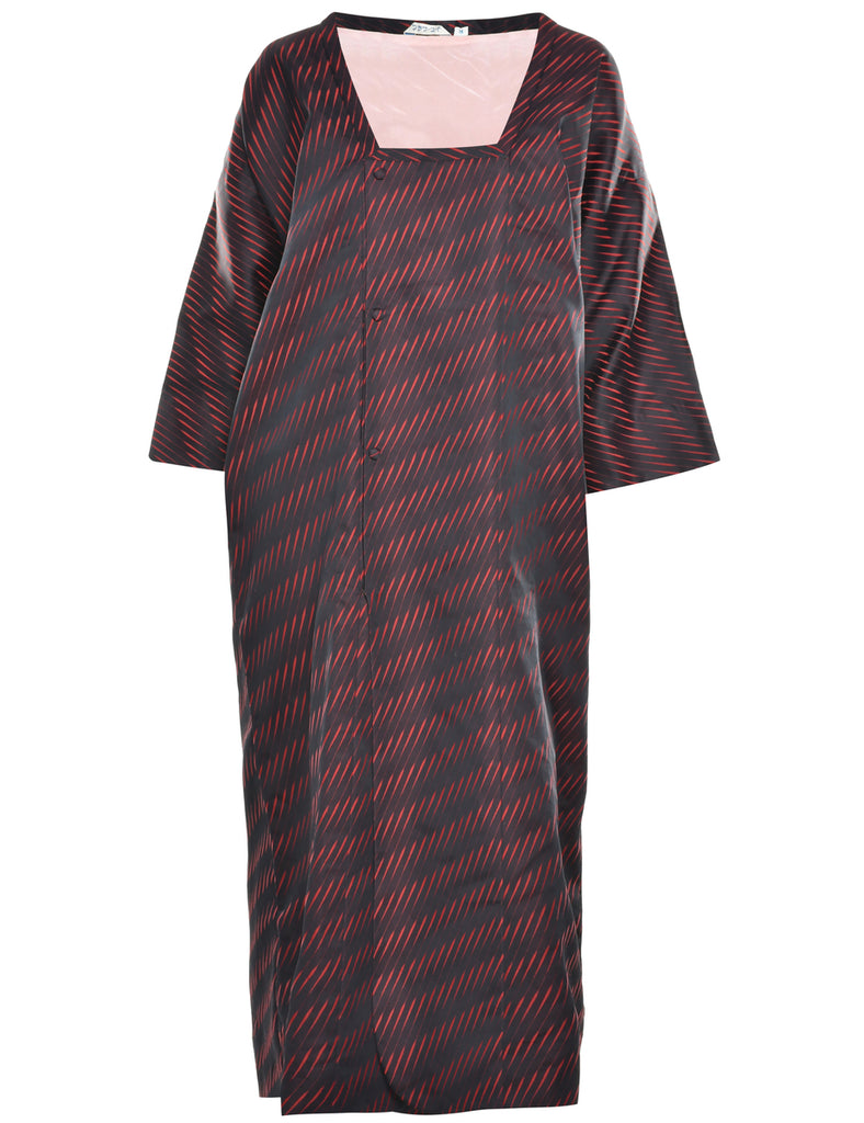 Black Midi Length Kimono - M