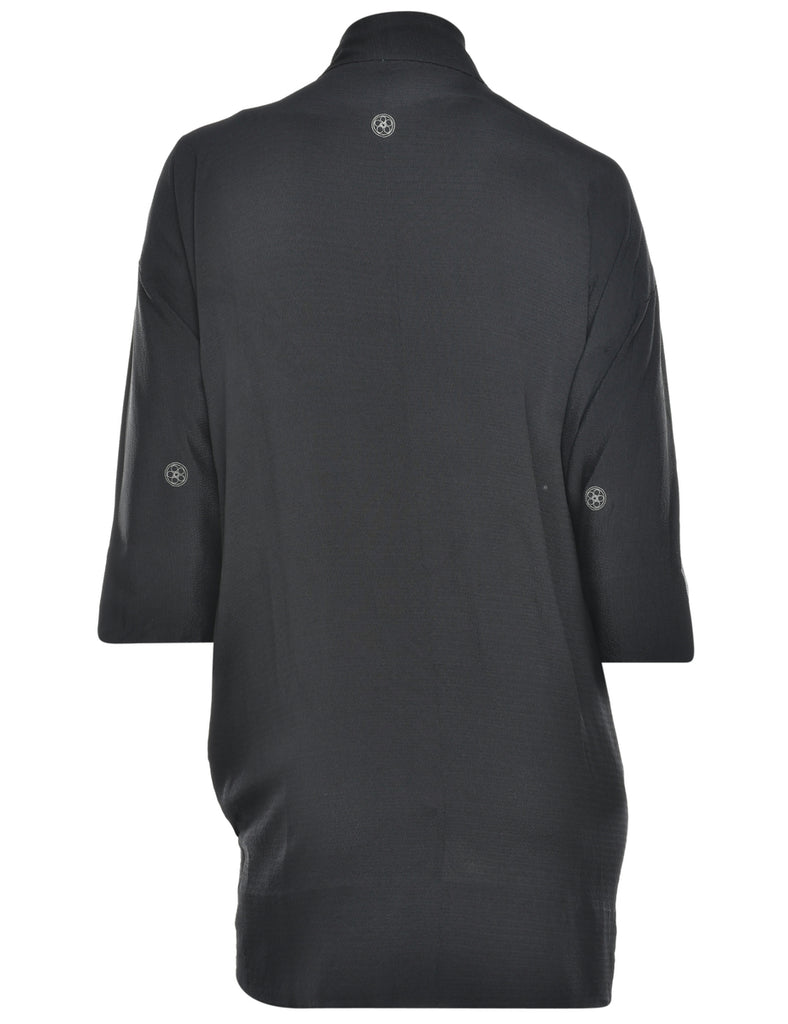 Black Midi Length Kimono - L