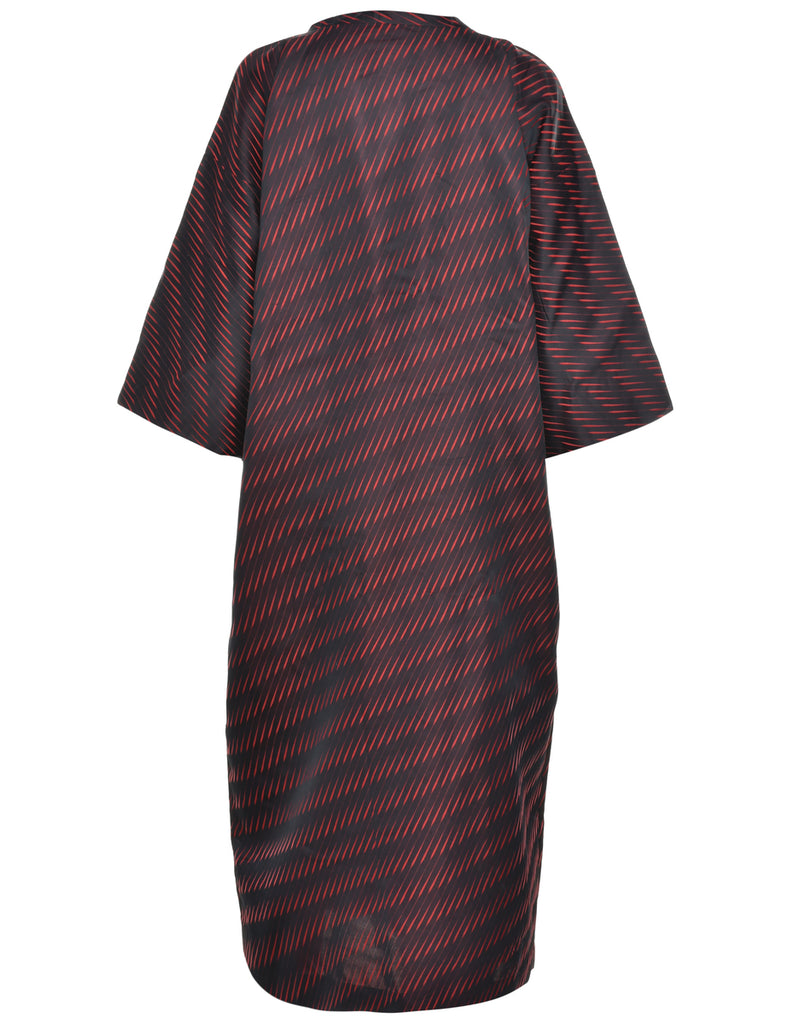 Black Midi Length Kimono - M