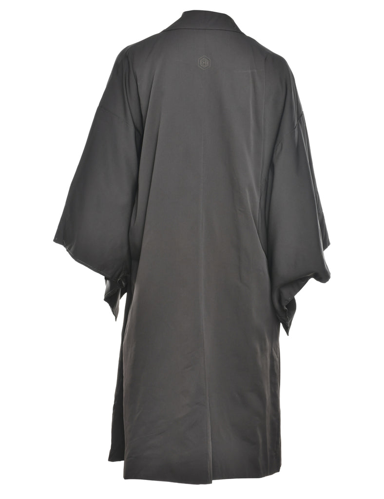 Black Midi Length Kimono - L