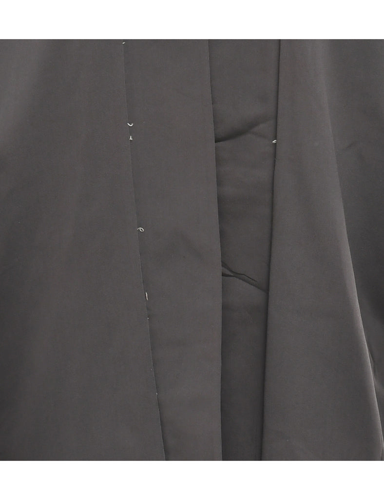 Black Midi Length Kimono - L