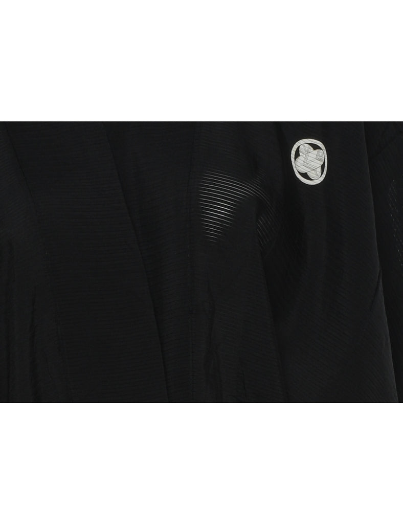 Black Midi Length Kimono - L