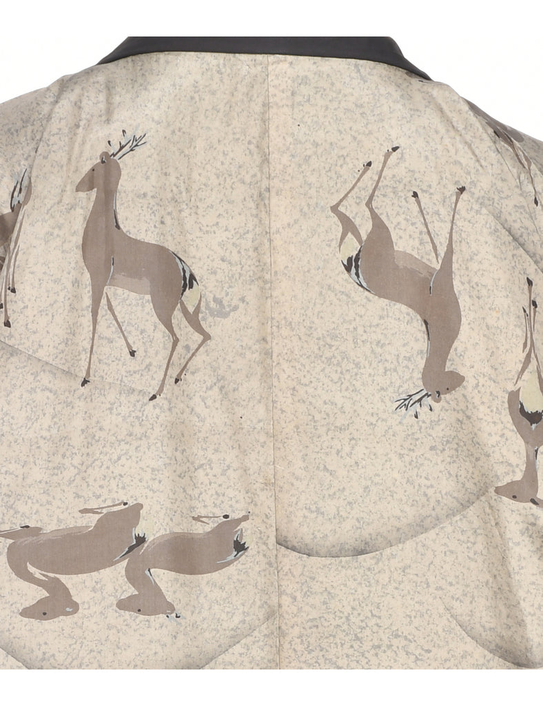 Black Midi Length Kimono - L