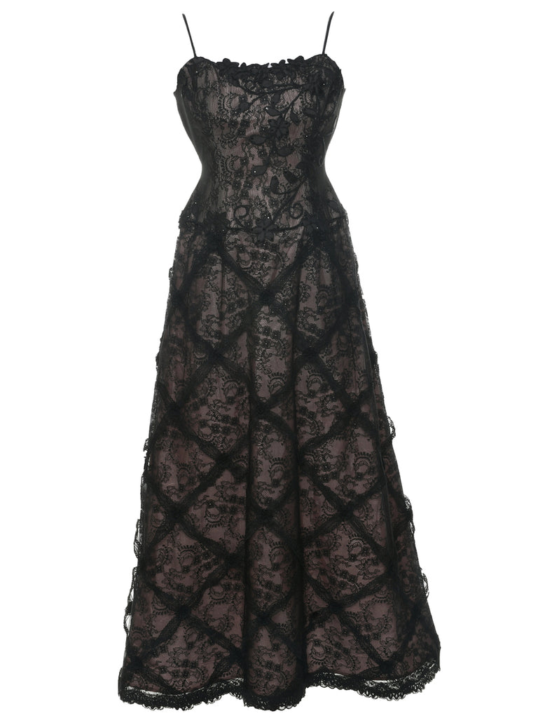 Black Party Lace Dress - S