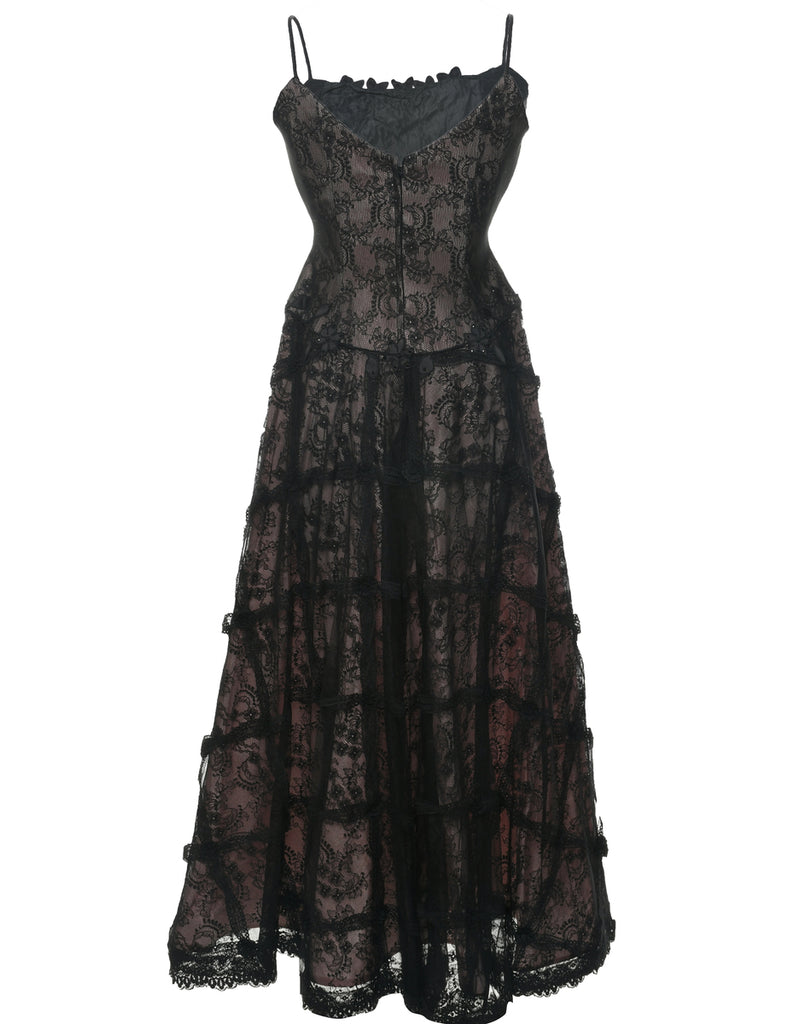 Black Party Lace Dress - S