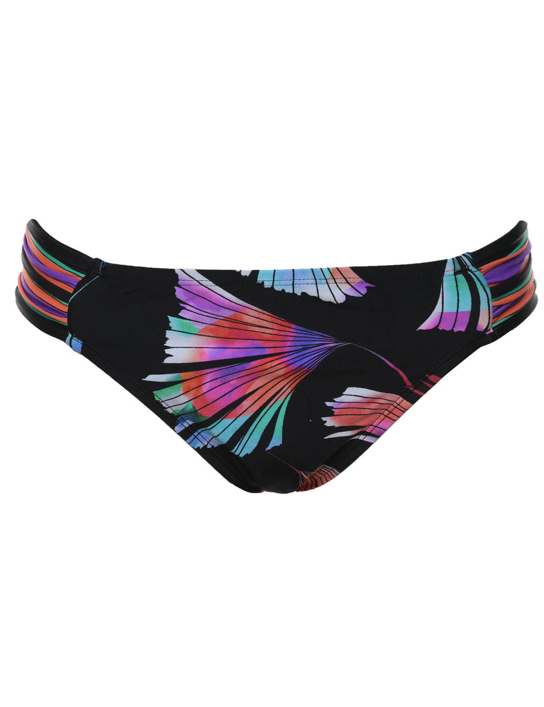 Black Patterned Bikini Bottoms - M