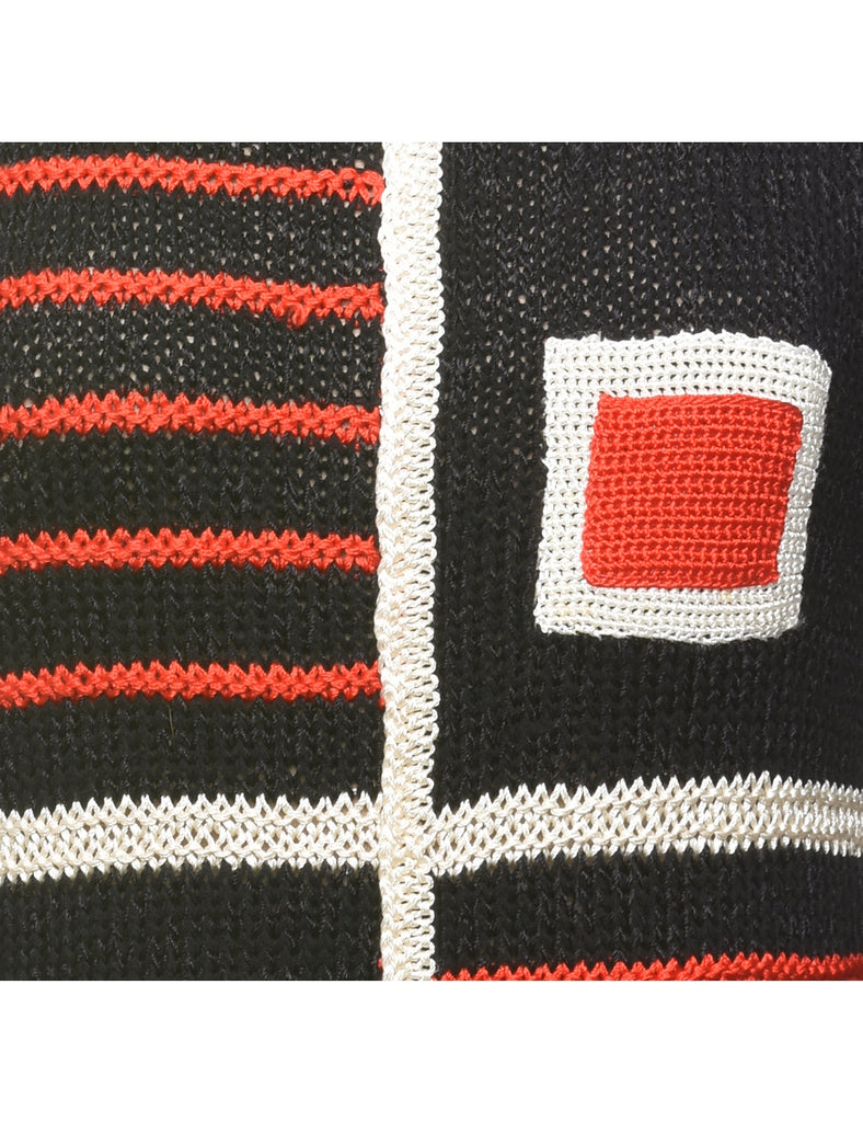 Black Patterned Jumper - S