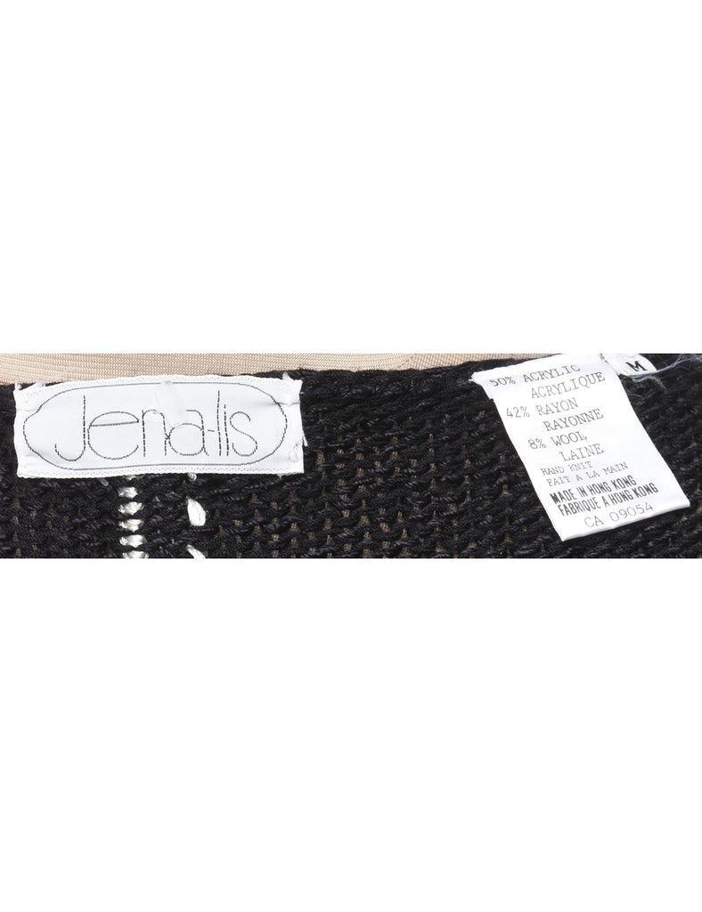 Black Patterned Jumper - S