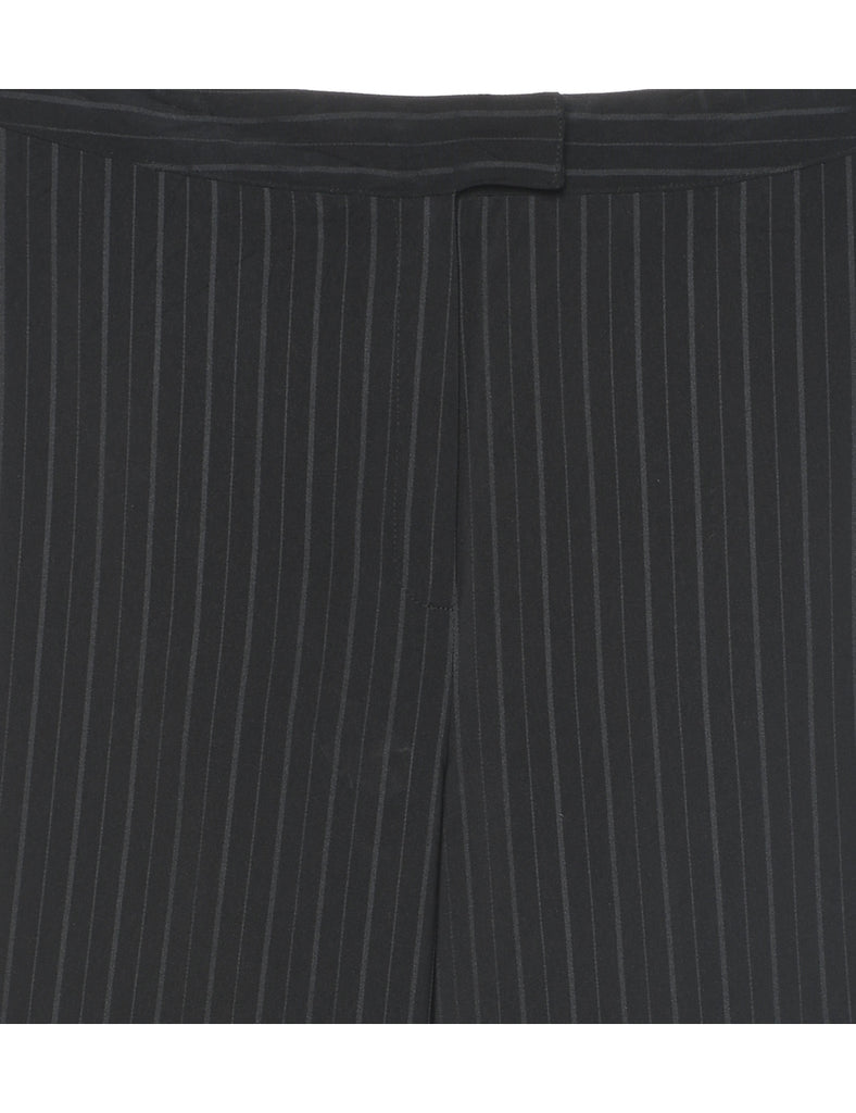 Black Pinstriped Classic Trousers - W30 L32