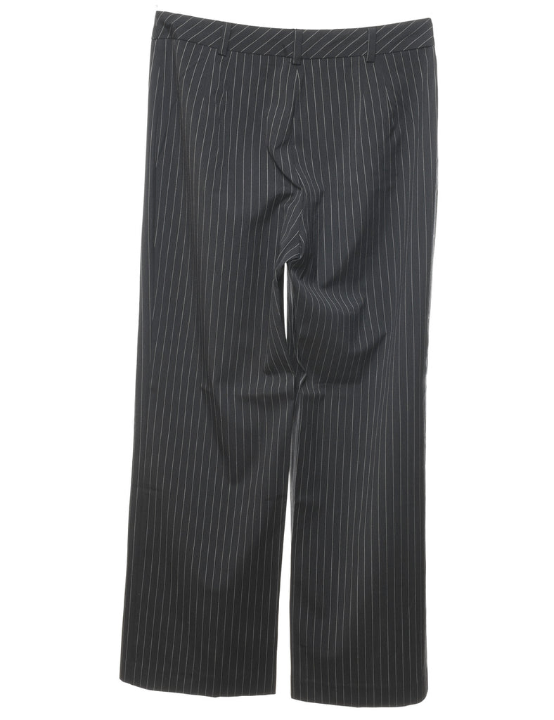 Black Pinstriped Classic Y2K Trousers - W32 L31