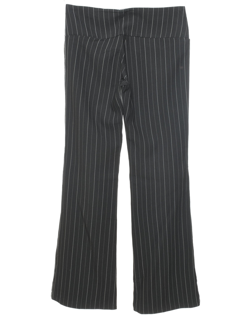 Black Pinstriped Lowrise Y2K Trousers - W30 L33