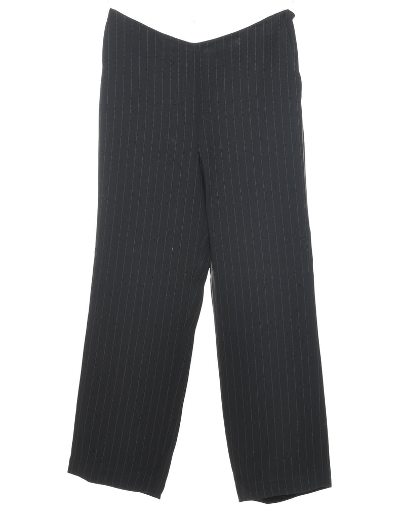Black Pinstriped Trousers - W30 L28