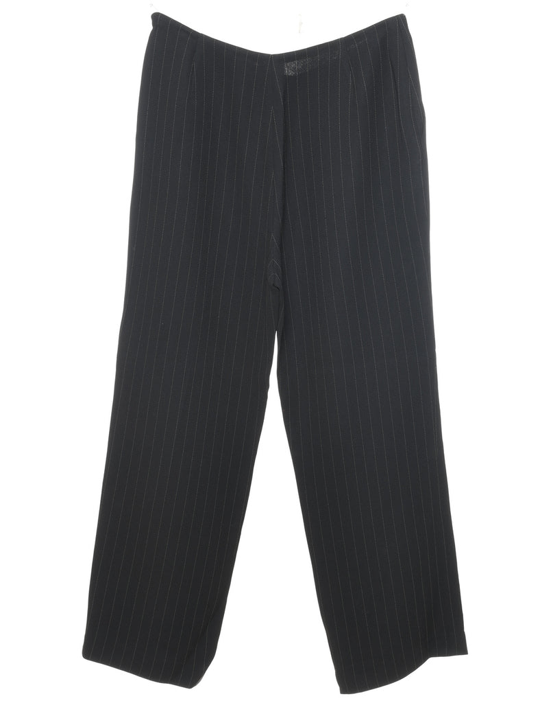 Black Pinstriped Trousers - W30 L28