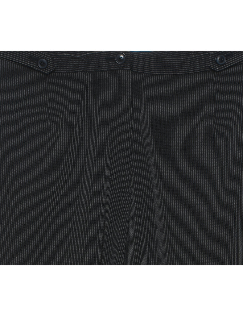 Black Pinstriped Trousers - W30 L27