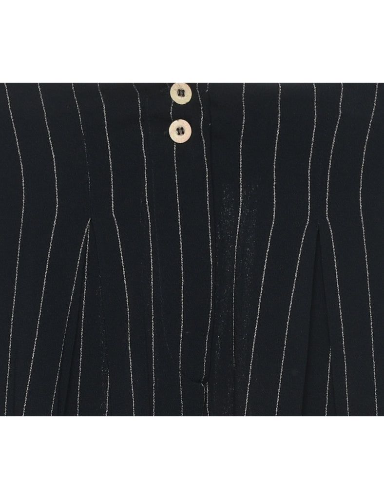 Black Pinstriped Trousers - W26 L30