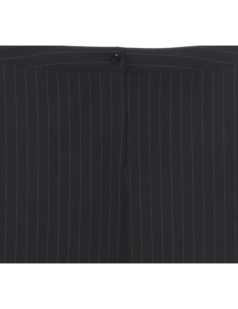Black Pinstriped Trousers - W30 L32
