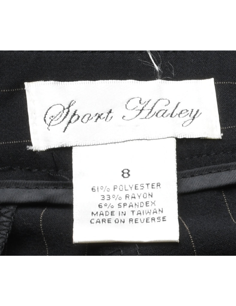 Black Pinstriped Trousers - W30 L32